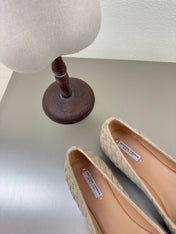 BALLET FLAT IN SAND BROWN INTRECCIATO SUEDE