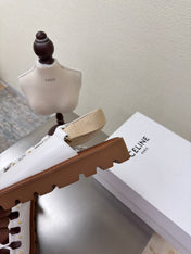 CELINE 25S BILLIE CHUNKY SANDAL IN WHITE CALFSKIN AND TEXTILE