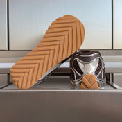 BOTTEGA VENETA 26S SNEAKERS IN DARK BROWN AND SILVER TPU MATERIAL