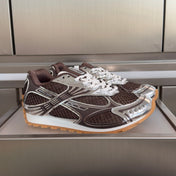 BOTTEGA VENETA 26S SNEAKERS IN DARK BROWN AND SILVER TPU MATERIAL