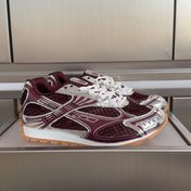 BOTTEGA VENETA 26S SNEAKERS IN DARK RED AND SILVER TPU MATERIAL