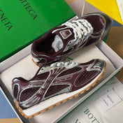 BOTTEGA VENETA 26S SNEAKERS IN DARK RED AND SILVER TPU MATERIAL