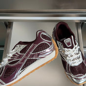 BOTTEGA VENETA 26S SNEAKERS IN DARK RED AND SILVER TPU MATERIAL