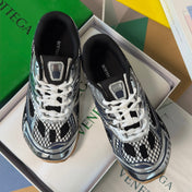 BOTTEGA VENETA 26S SNEAKERS IN DARK BLUE GREY AND SILVER TPU MATERIAL