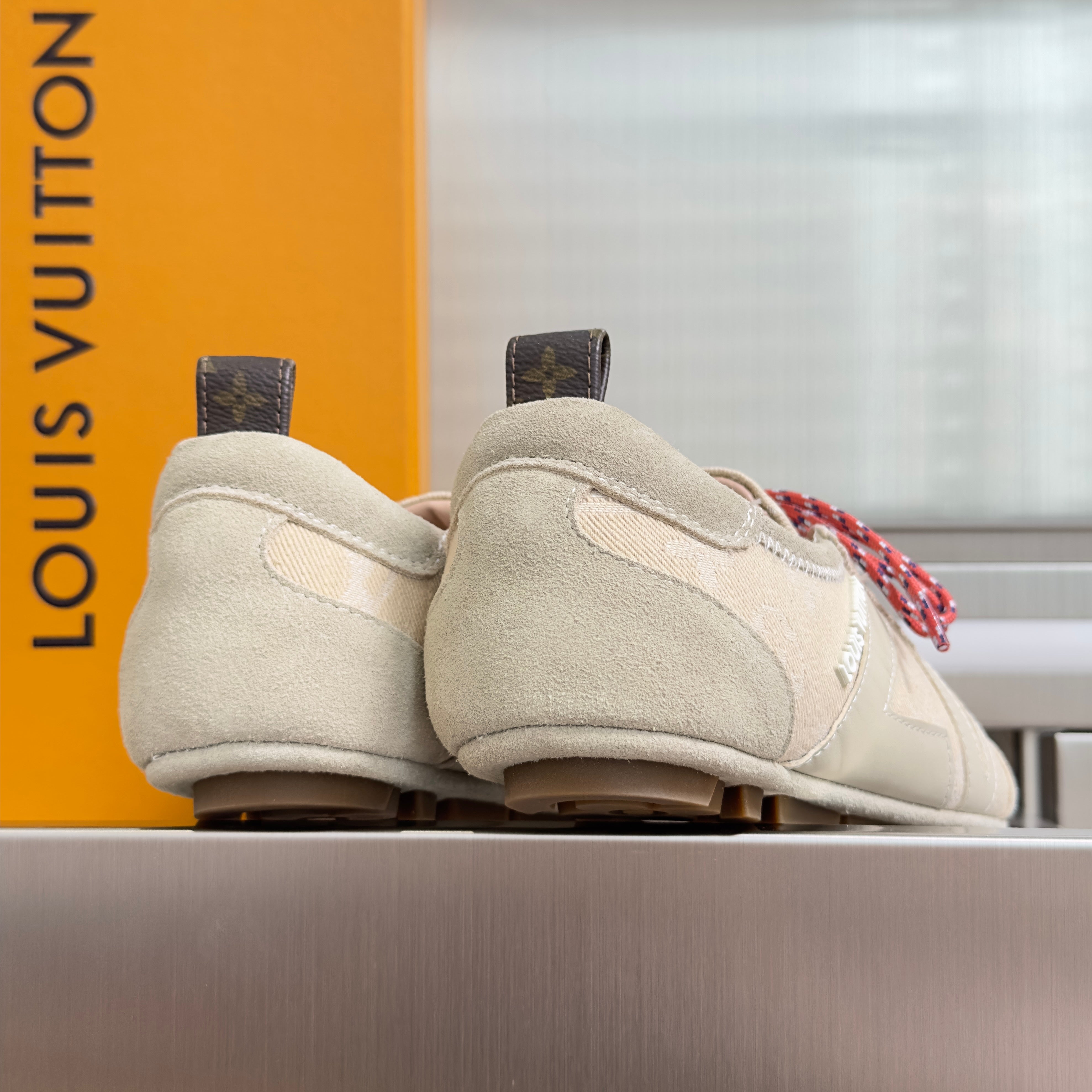 LV 26S SNEAKERINA SNEAKERS IN BEIGE MONOGRAM CANVAS AND SUEDE