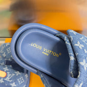 LV 26S PADDED SLIDES 40MM IN BLUE DENIM MONOGRAM