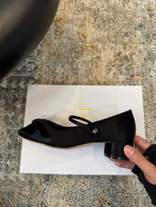 DIOR 25S LOVELY‑D BALLET FLAT 45MM IN BLACK SATIN