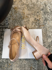 DIOR 25S LOVELY‑D BALLET FLAT 45MM IN NUDE SATIN