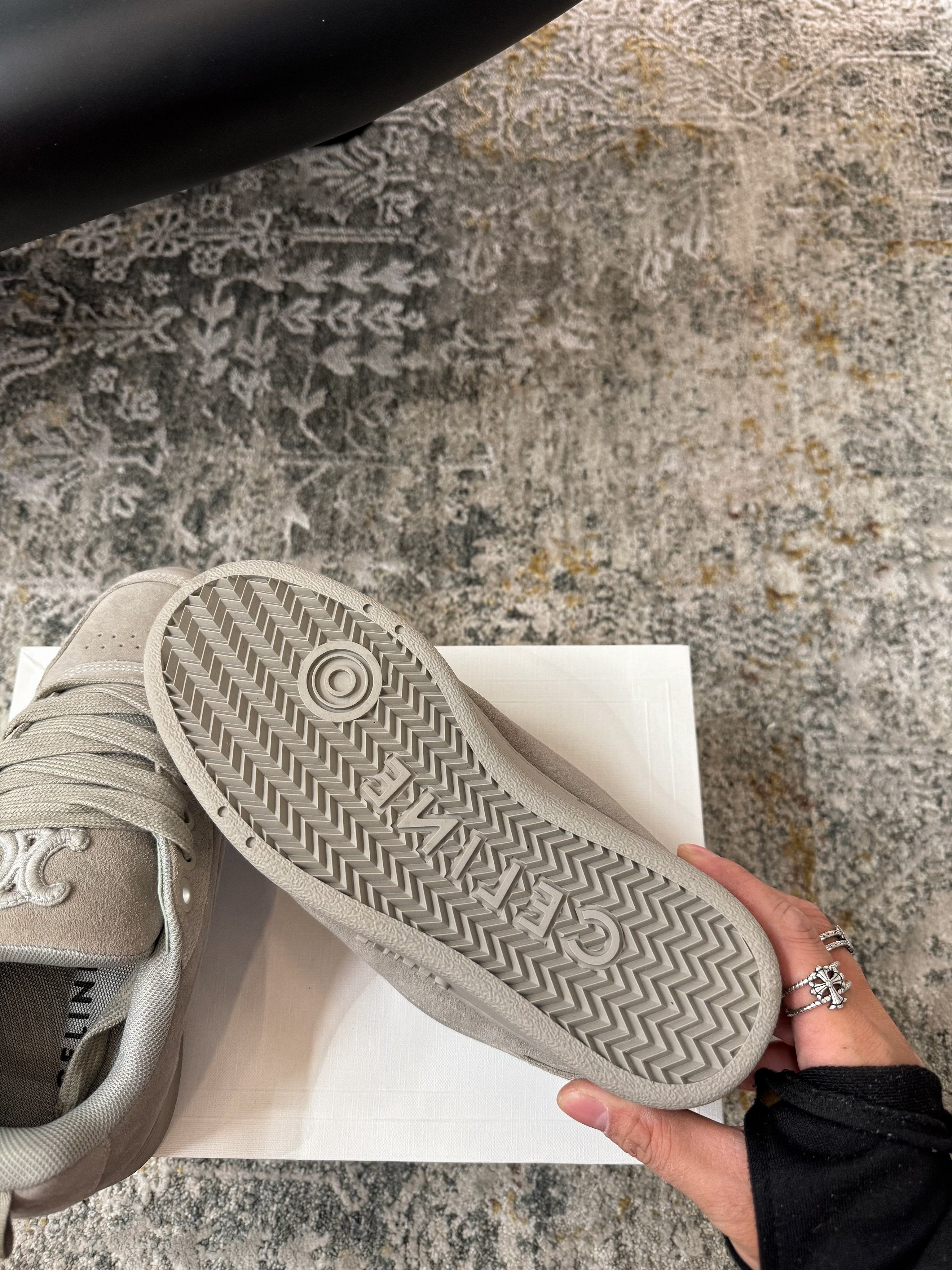 CELINE 26S SNEAKER IN GREY SUEDE