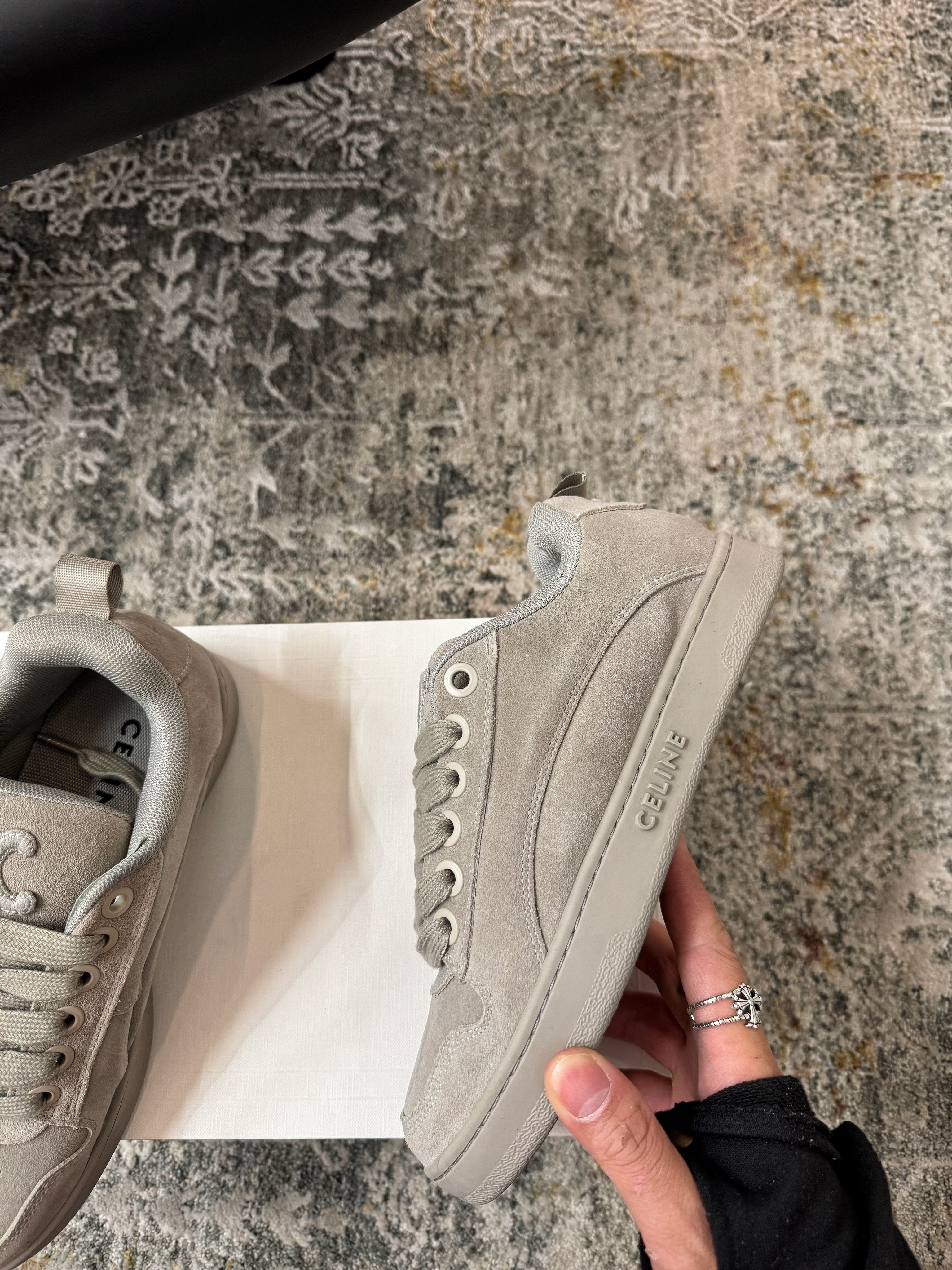 CELINE 26S SNEAKER IN GREY SUEDE