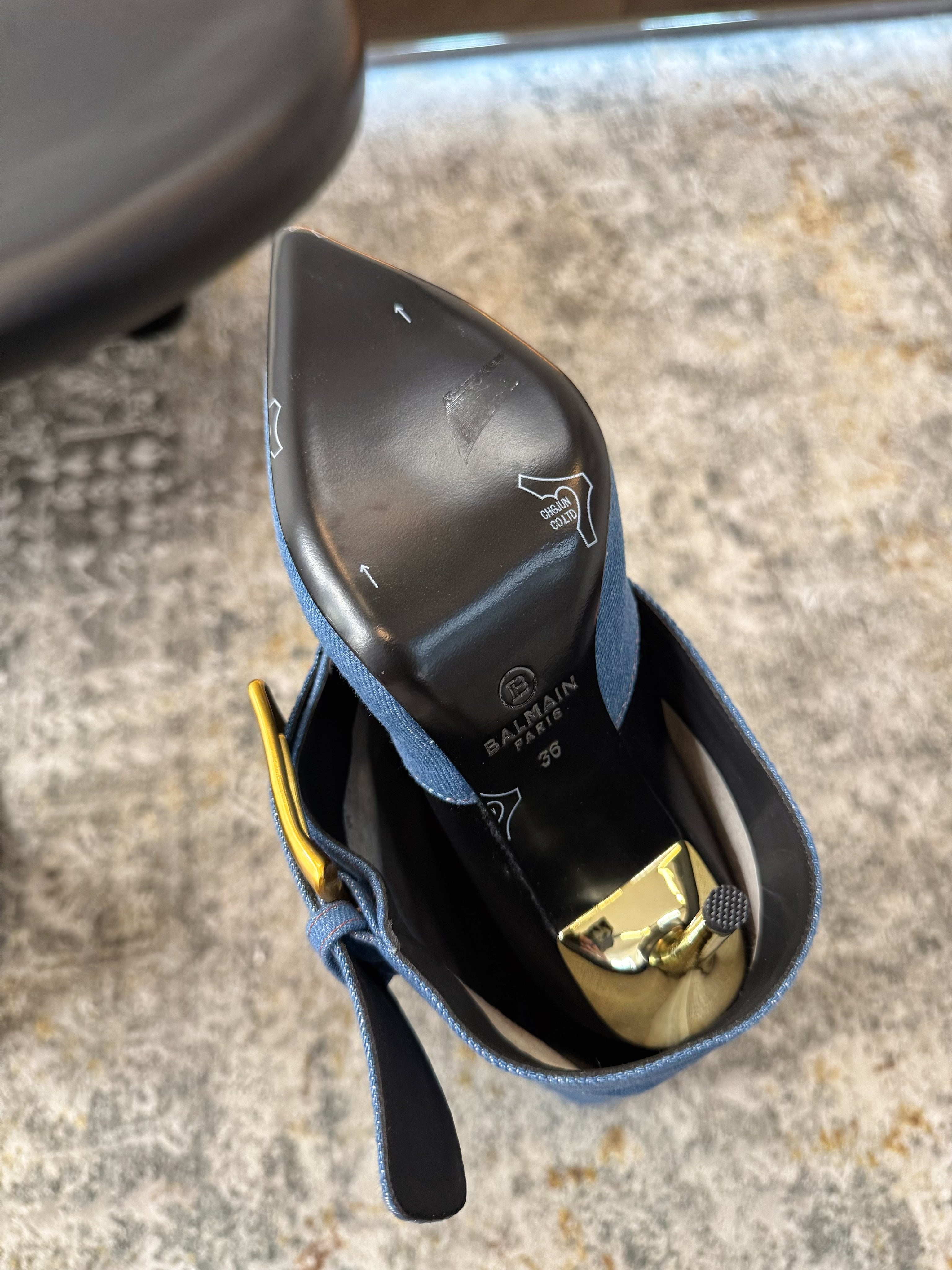 BALMAIN 26S BOOT 85 MM IN BLUE DENIM