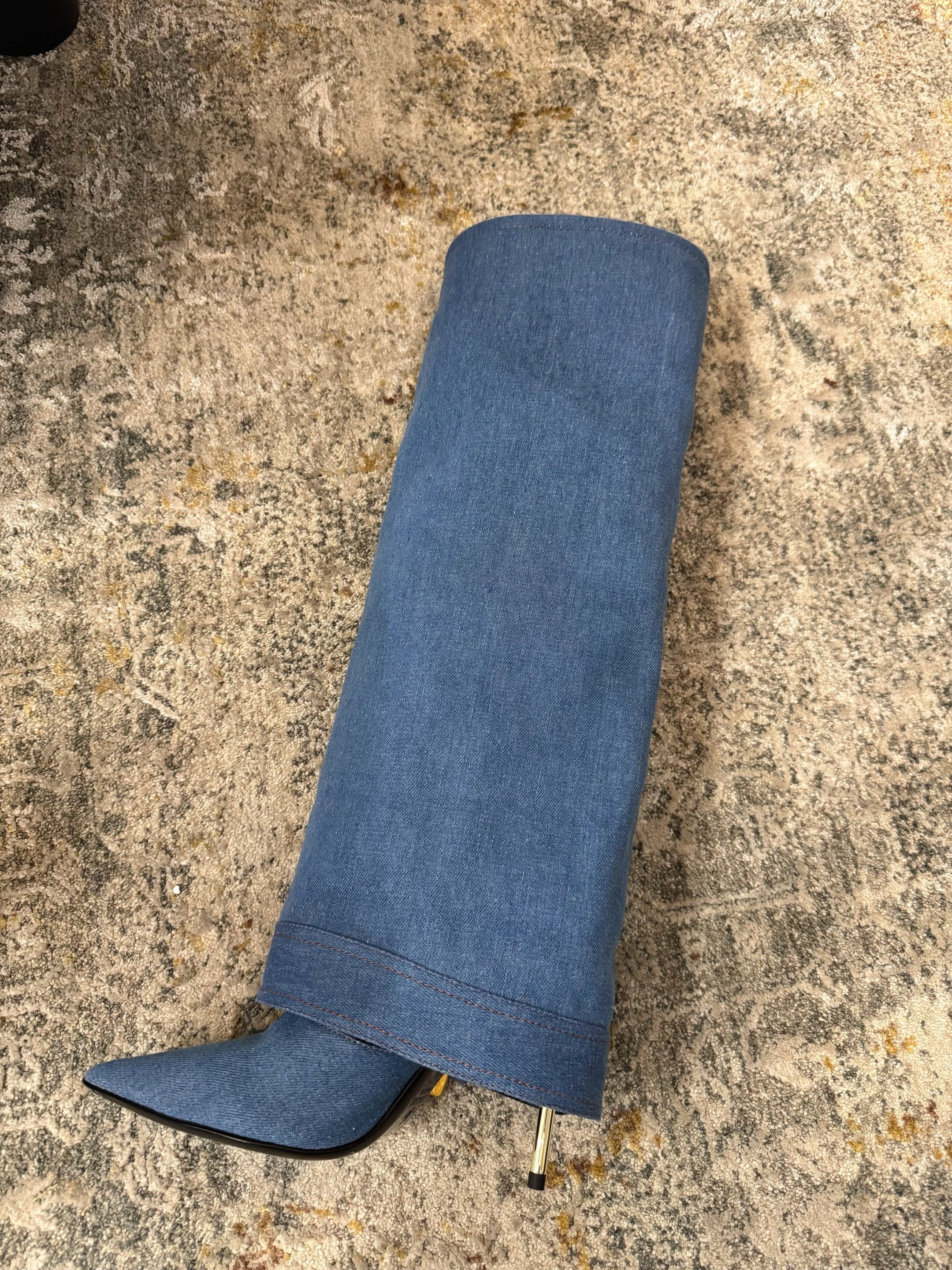 BALMAIN 26S BOOT 85 MM IN BLUE DENIM