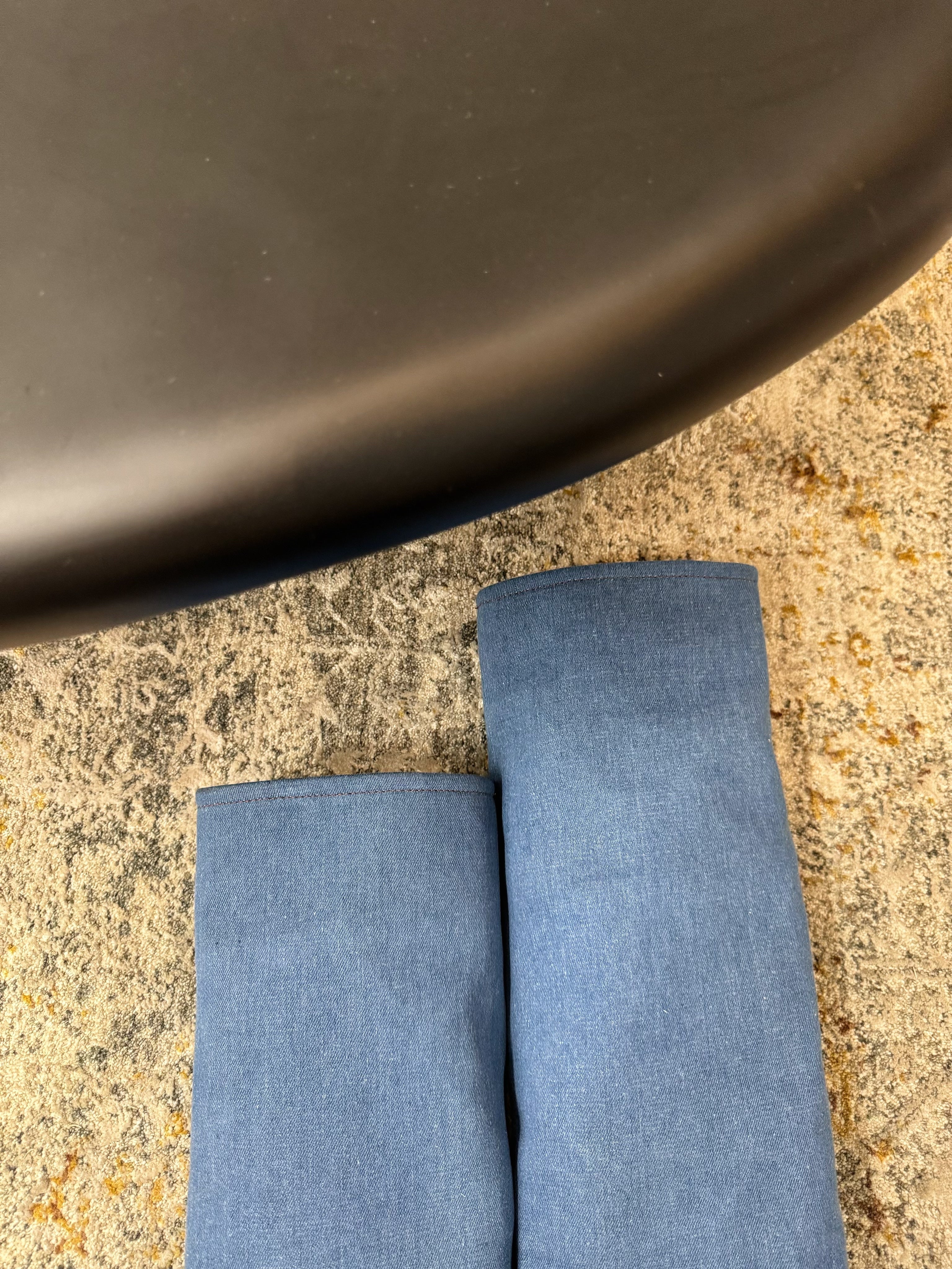 BALMAIN 26S BOOT 85 MM IN BLUE DENIM