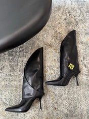 BALMAIN 26S BOOT 95 MM IN BLACK CALFSKIN