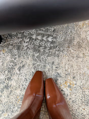 YSL 26S ANKLE BOOTS 70 MM IN BROWN SHINY CALFSKIN