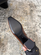 YSL 26S ANKLE BOOTS 70 MM IN BROWN SHINY CALFSKIN