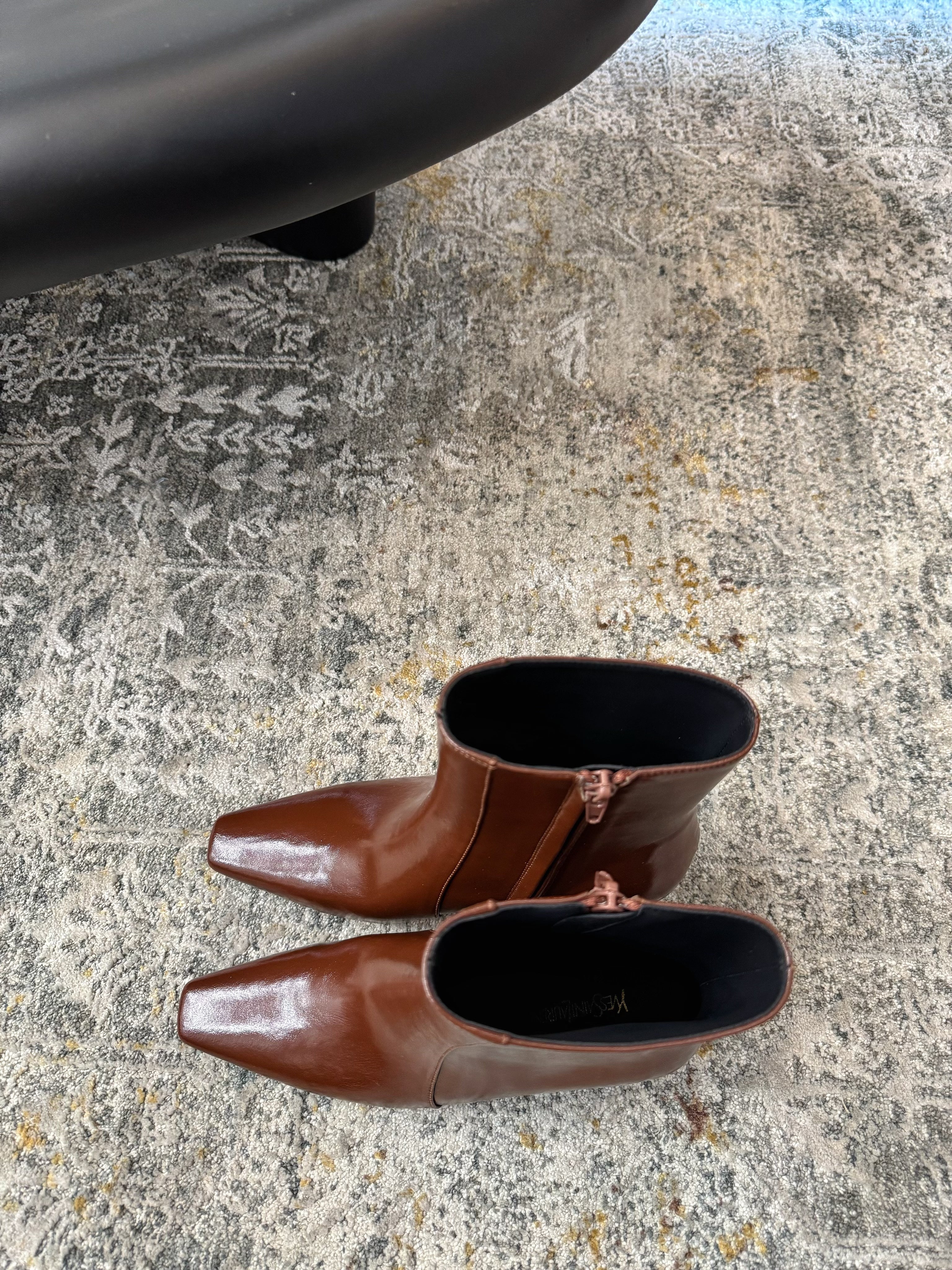 YSL 26S ANKLE BOOTS 70 MM IN BROWN SHINY CALFSKIN