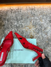 AQUAZZURA 26S SLINGBACK 60 MM IN RED SUEDE