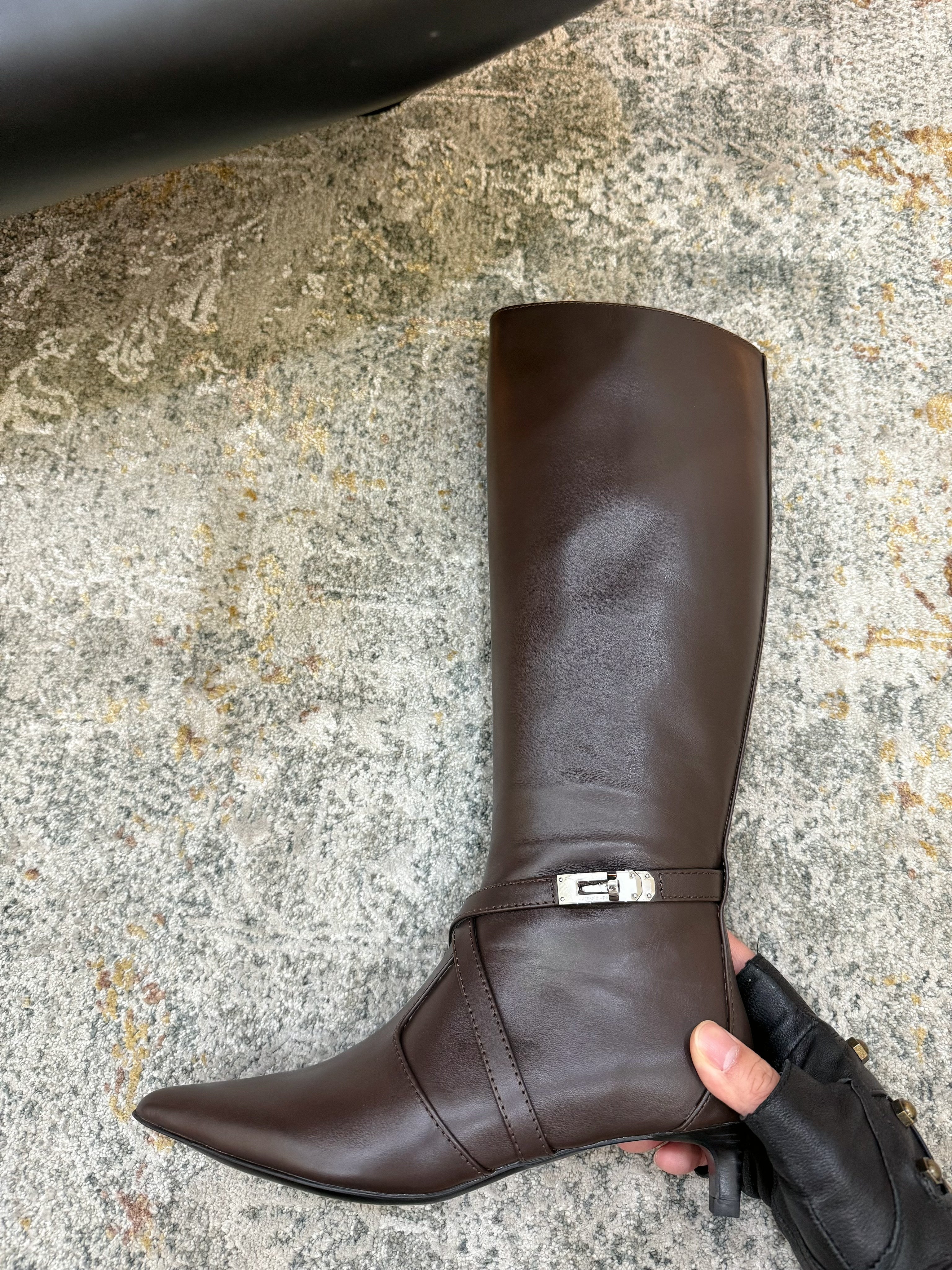 HM 26S KNEE-HIGH BOOTS 35 MM IN DARK BROWN CALFSKIN