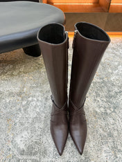 HM 26S KNEE-HIGH BOOTS 35 MM IN DARK BROWN CALFSKIN