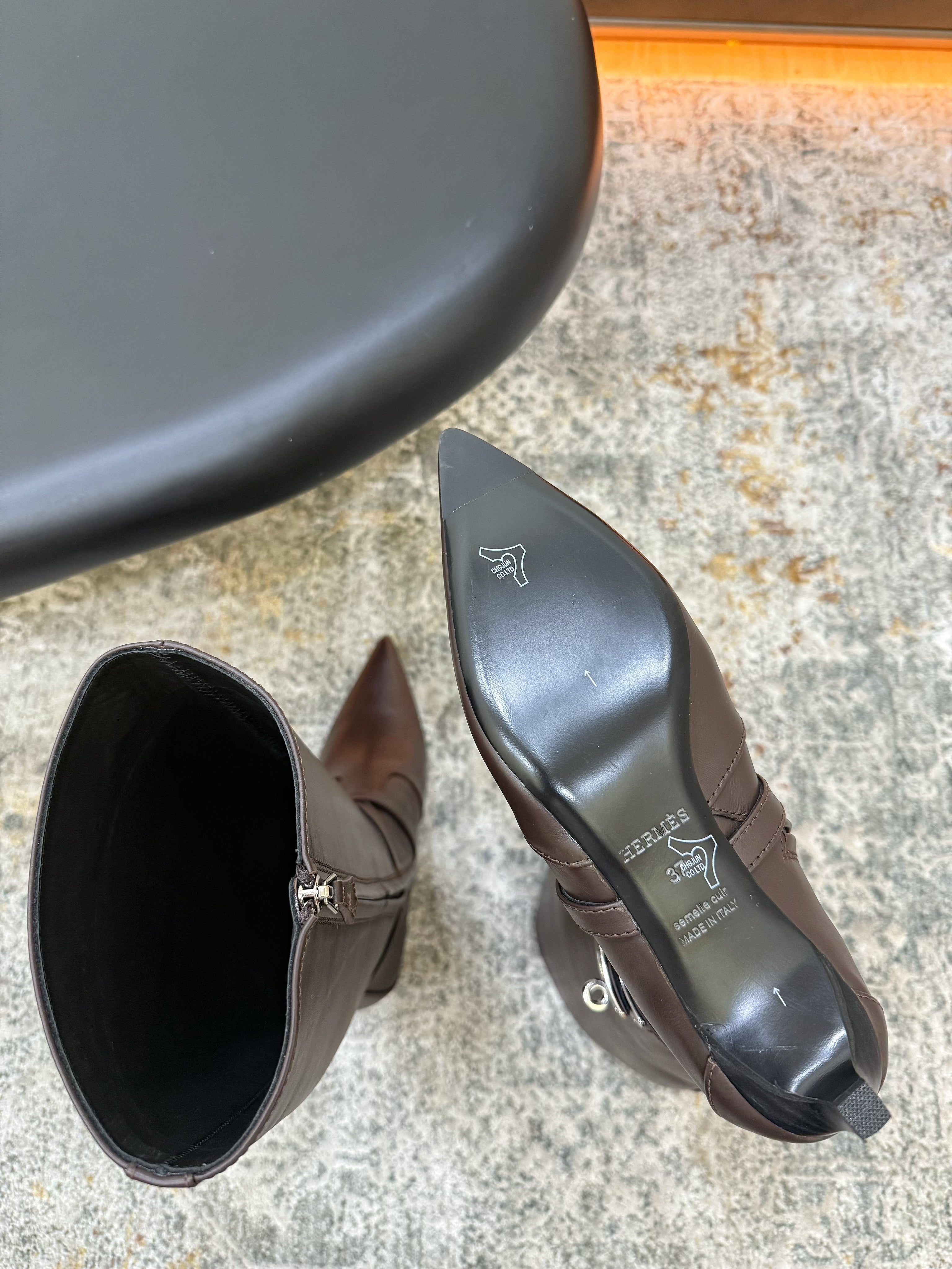 HM 26S KNEE-HIGH BOOTS 35 MM IN DARK BROWN CALFSKIN