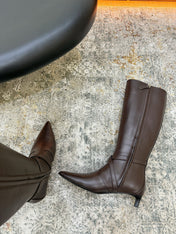 HM 26S KNEE-HIGH BOOTS 35 MM IN DARK BROWN CALFSKIN