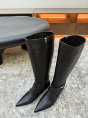 HM 26S KNEE-HIGH BOOTS 35 MM IN BLACK CALFSKIN