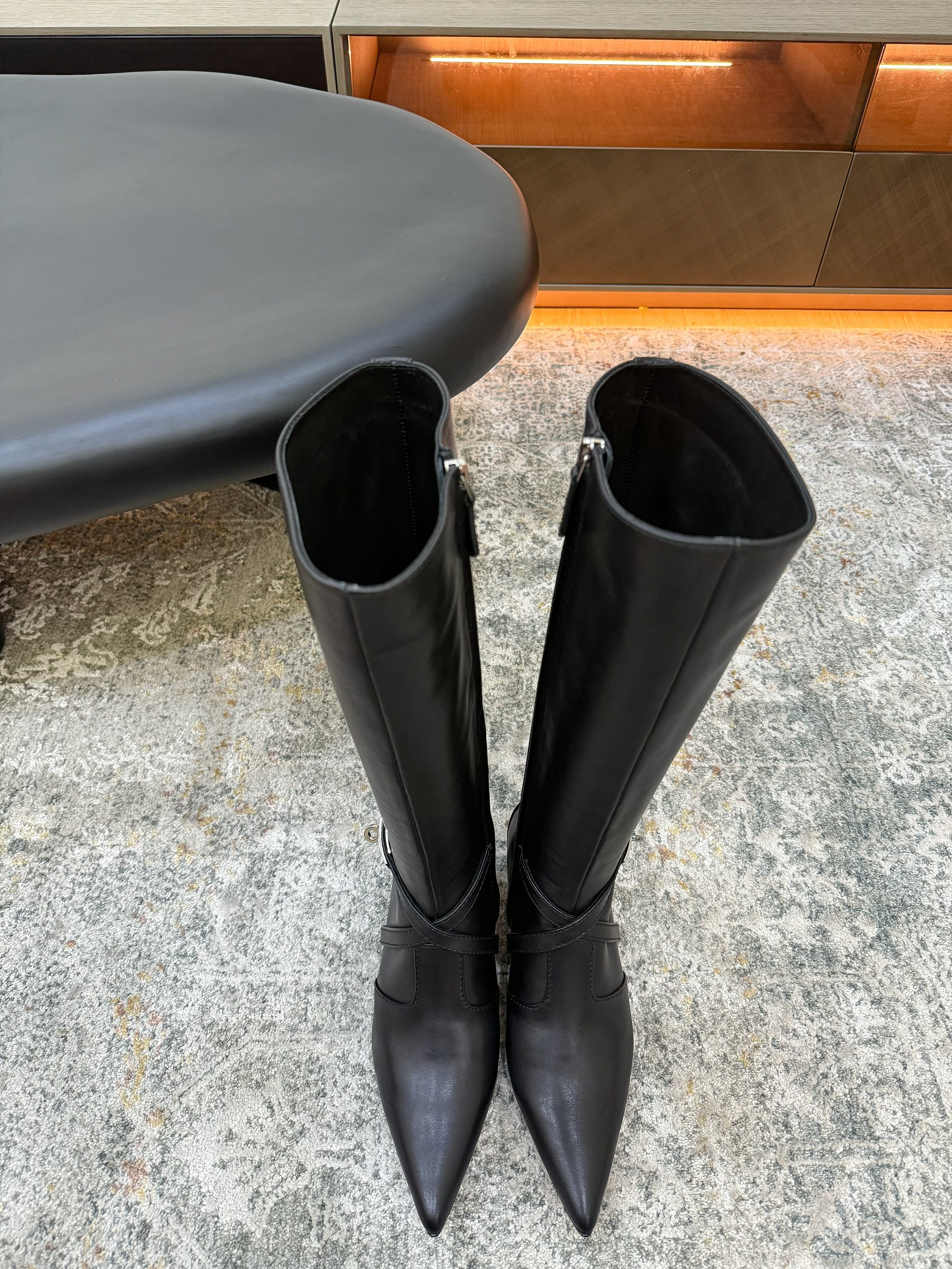 HM 26S KNEE-HIGH BOOTS 35 MM IN BLACK CALFSKIN