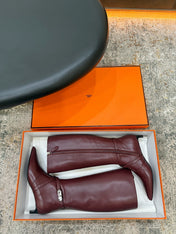 HM 26S KNEE-HIGH BOOTS 35 MM IN WINE RED CALFSKIN