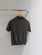 MIUMIU 26S SHORT-SLEEVED KNIT POLO SHIRT STYLE 1061