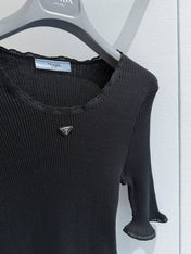 PRADA 26S SHORT-SLEEVE KNIT SWEATER STYLE 945