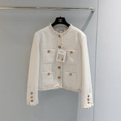 CHANEL 26S ROUND NECK TWEED JACKET 1594