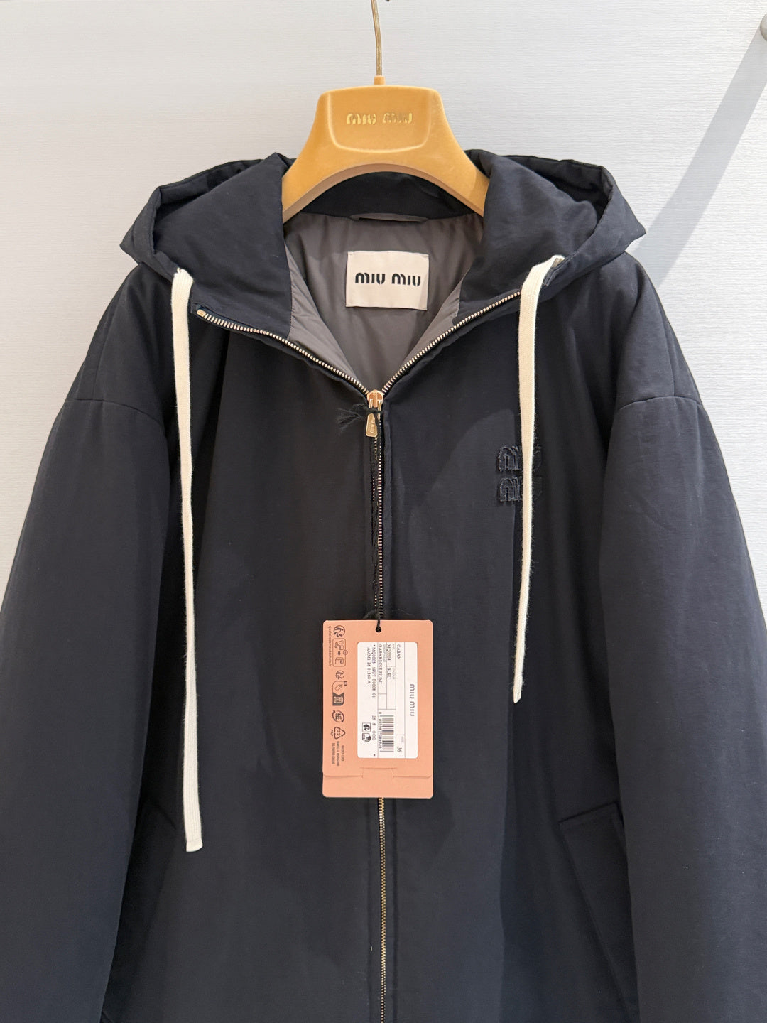 MIUMIU 26S HOODED ZIP-UP PARKA JACKET 1421