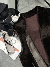 HERMES 25S SHEARLING VEST 375