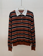 PRADA 26S STRIPED LONG-SLEEVE KNIT SWEATER 1058