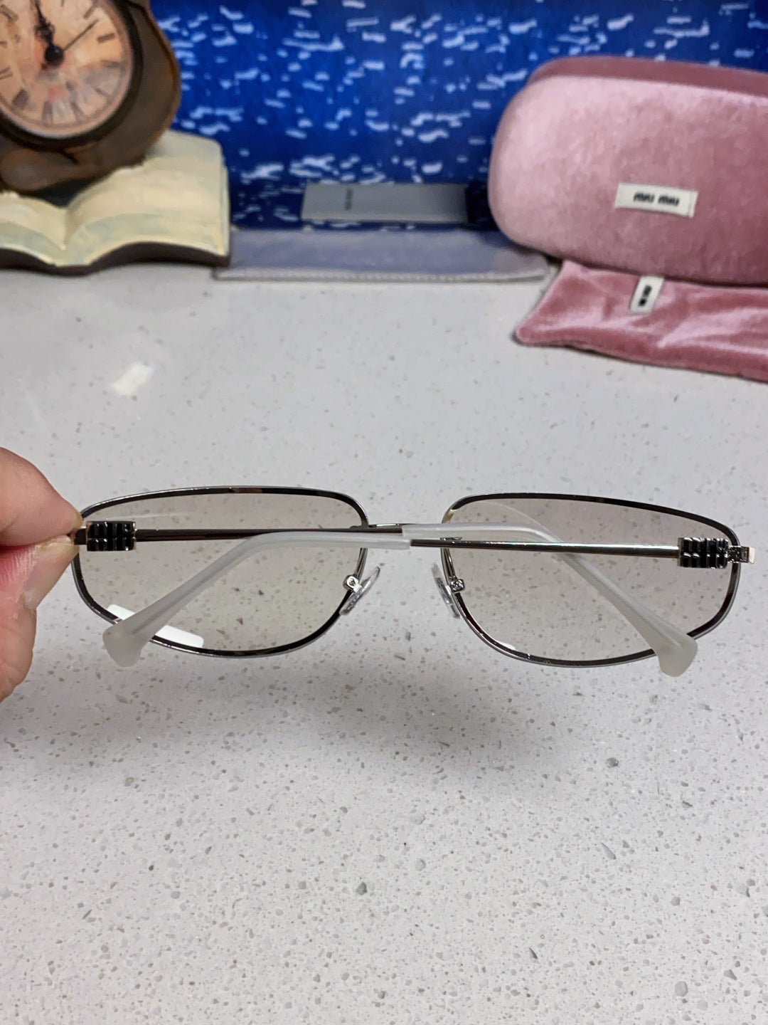 MIUMIU 26S RECTANGULAR FRAME IN METAL 426396