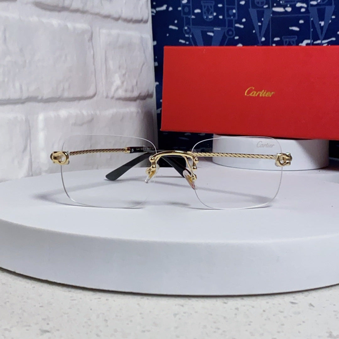 CARTIER 26S RIMLESS RECTANGULAR FRAME IN METAL 434045