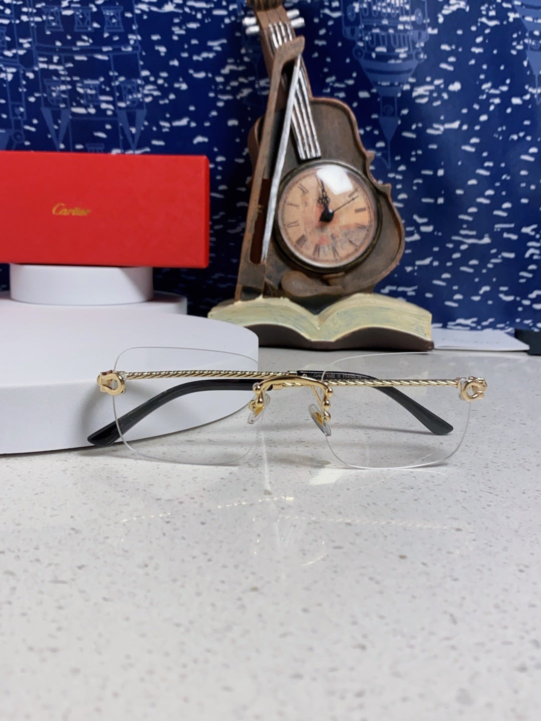 CARTIER 26S RIMLESS RECTANGULAR FRAME IN METAL 434045