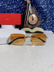 CARTIER 26S RIMLESS RECTANGULAR FRAME IN METAL 434048