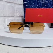 CARTIER 26S RIMLESS RECTANGULAR FRAME IN METAL 434048