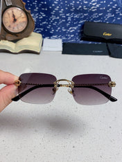 CARTIER 26S RIMLESS RECTANGULAR FRAME IN METAL 434049