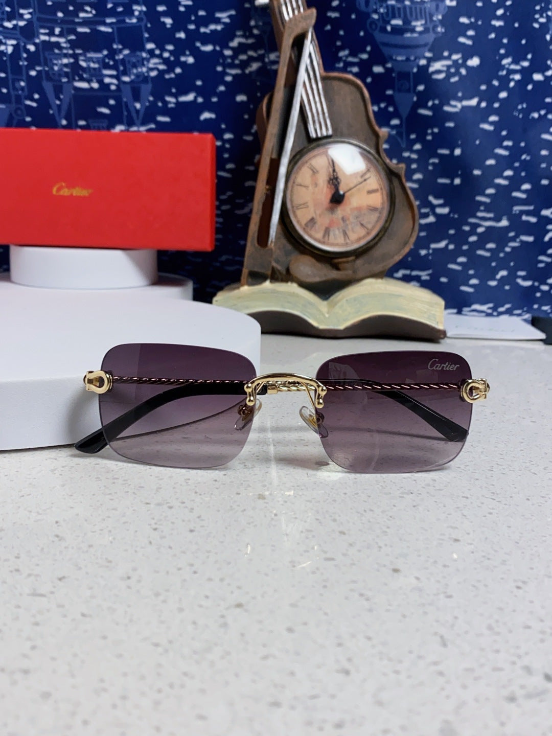 CARTIER 26S RIMLESS RECTANGULAR FRAME IN METAL 434049