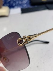 CARTIER 26S RIMLESS RECTANGULAR FRAME IN METAL 434049