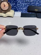 CARTIER 26S RIMLESS RECTANGULAR FRAME IN METAL 434050