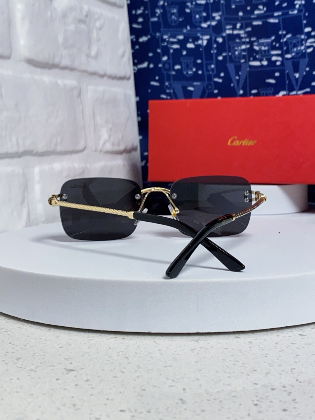 CARTIER 26S RIMLESS RECTANGULAR FRAME IN METAL 434050
