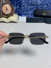 CARTIER 26S RIMLESS RECTANGULAR FRAME IN METAL 434050