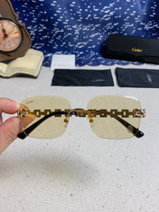 CARTIER 26S RIMLESS RECTANGULAR FRAME IN METAL 436032