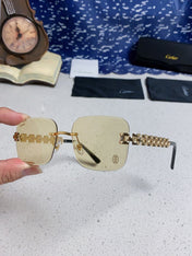 CARTIER 26S RIMLESS RECTANGULAR FRAME IN METAL 436032