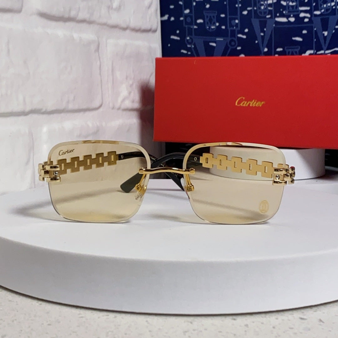 CARTIER 26S RIMLESS RECTANGULAR FRAME IN METAL 436032