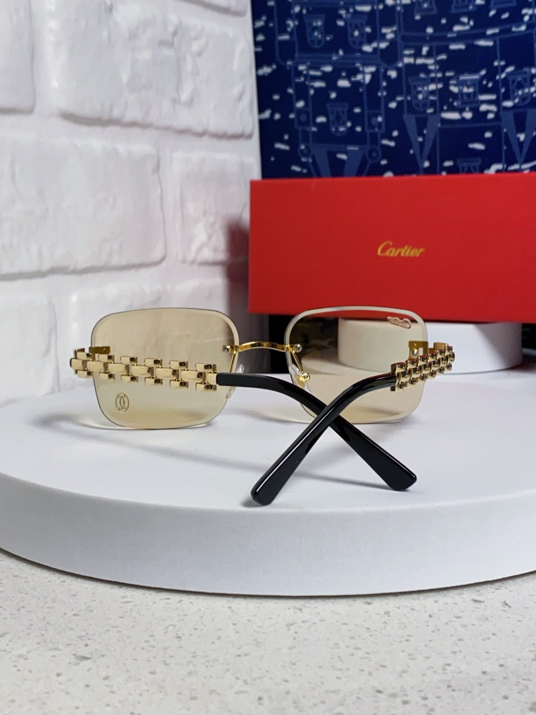 CARTIER 26S RIMLESS RECTANGULAR FRAME IN METAL 436032